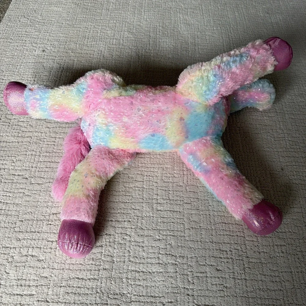 Peek A Boo Toy Company Pink Sparkle Hearts Plush Unicorn With Tags Large 20 Inch